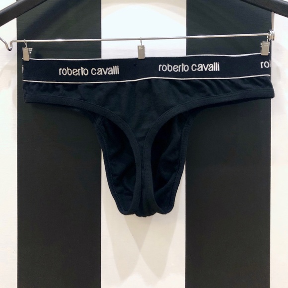 Men's Authentic Roberto Cavalli Black Thong Brief - Picture 2 of 9
